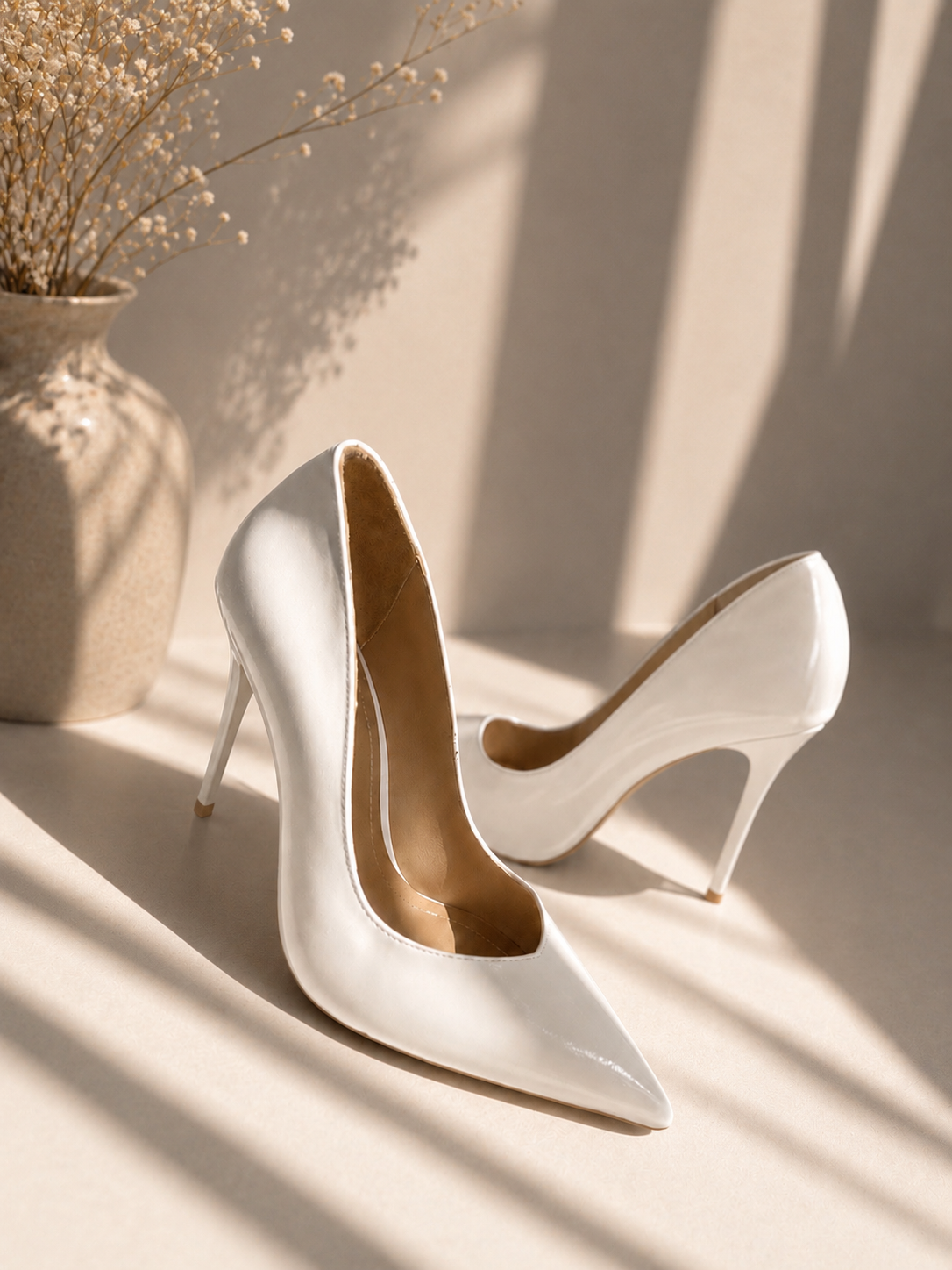 Dakota Beyaz Rugan Topuklu Stiletto