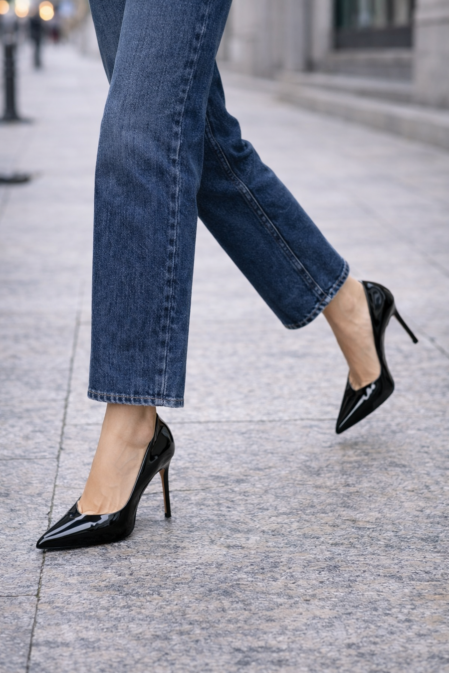 Dakota Siyah Rugan Topuklu Stiletto